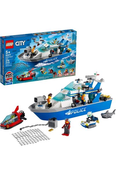 LEGO City Police Patrol Boat 60277 Building Kit; Cool Police Toy for Kids, Ne...
