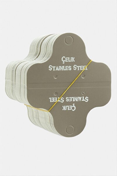 ZERO LAND Spt-Gld Steel Written Necklace Card (144035) 200 Pieces-Grey