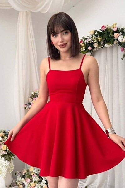 CKM MODA Teves red strap dress