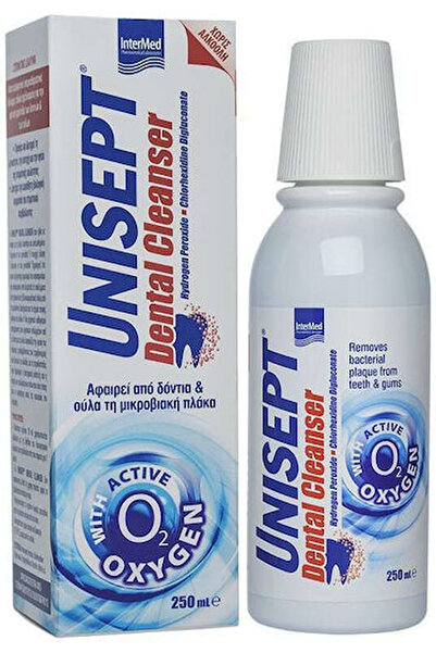 İNTERMED Unisept Στοματικό Διάλυμα Καθαρισμού 250ml - Καθημερινός Έλεγχος Πλά...