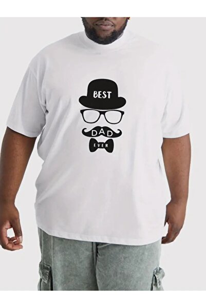 JENOLAN Tricou pentru bărbați Best Dad Printed Crew Neck Oversize Casual Boyf...