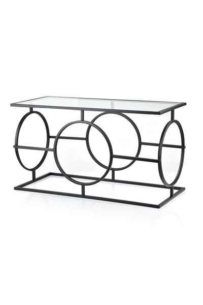 MONDEX Masă metal și sticlă CEDRIC 80 x 35.5 x 45 cm