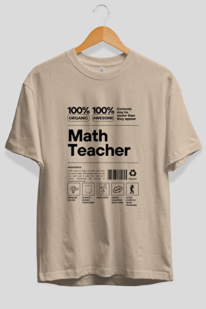 Ankhises Tricou bej cu imprimeu frontal supradimensionat pentru profesori de ...