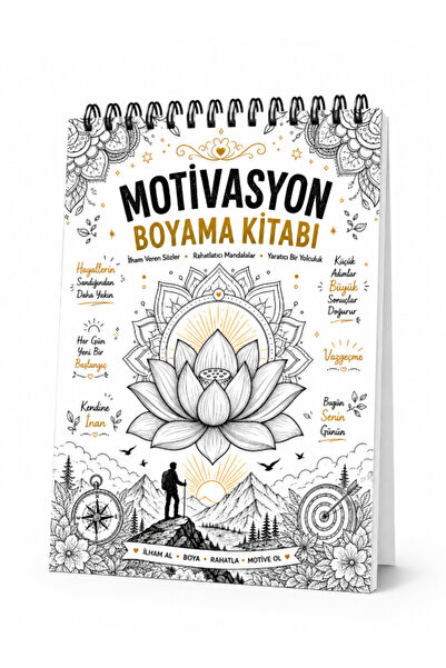 Pembe Yayınevi Motivasyon Mandala Boyama Kitabı - Yetişkinler İçin Manifest B...