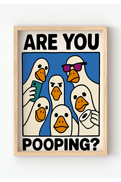 MIOVI WORKS Are You Pooping? | Çerçeveli Banyo Posteri Tablo | Komik Banyo ve...