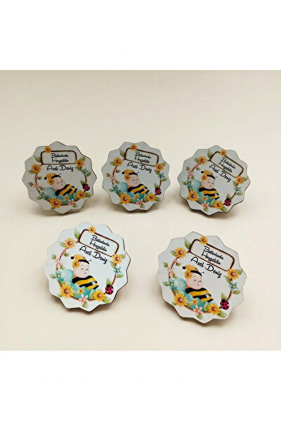 Arı Temalı Bebek Ahşap Magnet