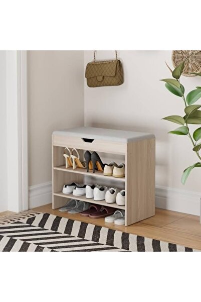 Enjoylifeme Shoe Bench with Hall Tree, 37.8" Shoe Cabinet with Cushion, Shoe ...