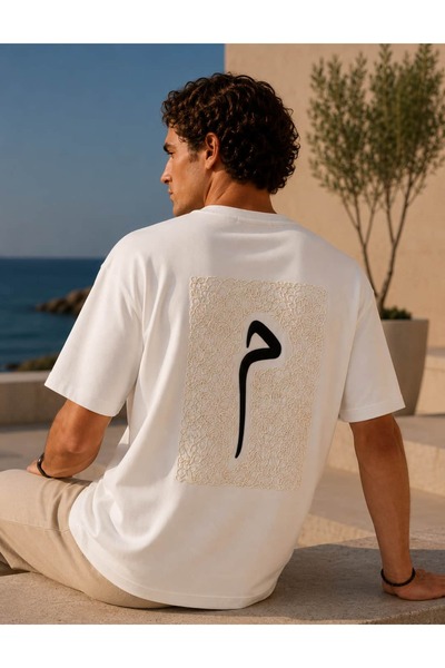 CANMODA Recien Back Mim Letter izvezena oversize unisex bela majica