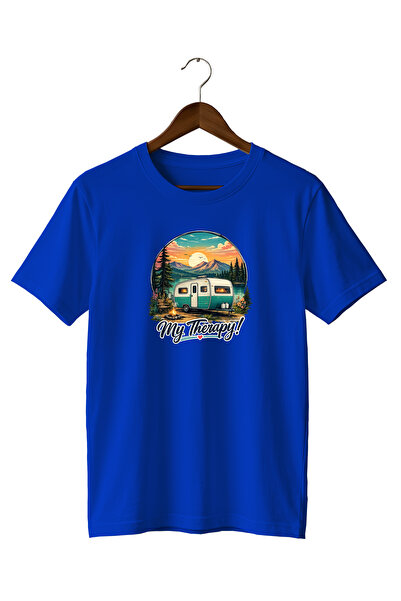WİDİ Nature Mountain Caravan and Sunset My Therapy Printed T-Shirt 100% Cotton