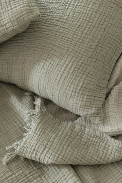COMO HOME Premium Muslin 4 Layer Pillowcase, Organic Cotton Muslin Fabric 50X...