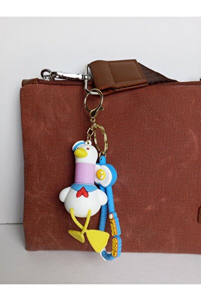 JUST WOMAN Duck Figured Silicone Keychain Bag Charm with Extended Neck