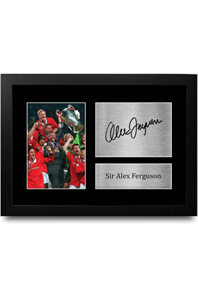 HWC Trading صورة موقعة مؤطرة بحجم A4 لسير ألكس فيرغسون، طباعة صور تذكارية، هد...