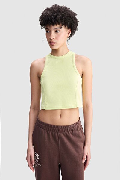 ecko unltd. Ecko Red Hailey Slim Fit Crew Neck Printed Women's Yellow Tank Top