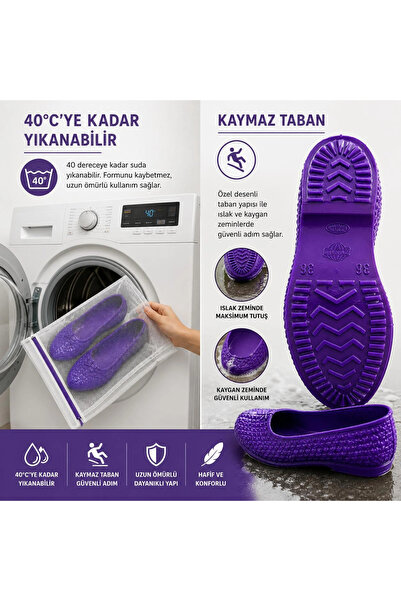 belixspor Zenne Non-Slip Sole Moccasin Garden and Agricultural Shoes 36-42 Purple