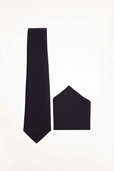 Tudors Black patterned pocket square classic tie