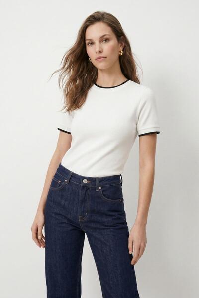 Rays Tricou Ecru cu guler rotund, aspect de cuplu 8354A