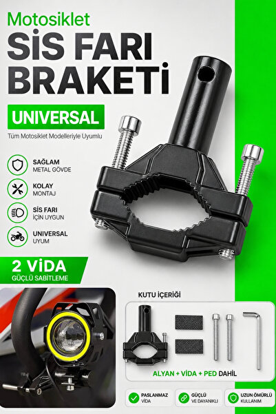 Motobros Motosiklet Sis Farı Braketi Aparatı Motor Sis Farı Ayağı Sis Farı Mo...