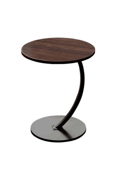 DEMAHO Masuta rotunda pentru Cafea, MDF cu Metal, Picior Curbat, 40×62.5 cm, ...