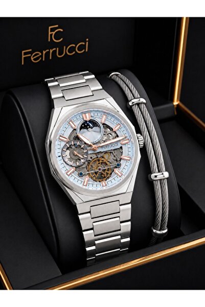 Ferrucci Automatic and Self-Winding Solar and Moonlight Dial Men's Wristwatch...