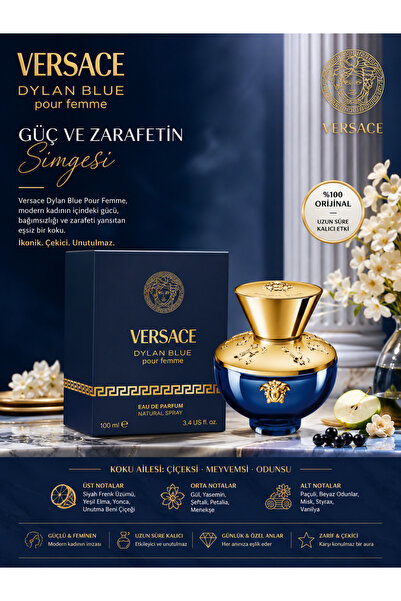 Versace Dylan Blue Pour Femme Güç ve Zarafetin Simgesi EDP Kadın Parfümü 100 ml