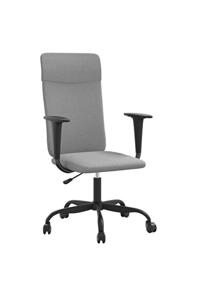 vidaxl Scaun de birou reglabil în înălțime, gri deschis, textil