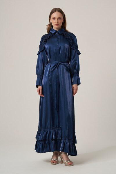 FTZ WOMEN Women's Organza Dress Navy Blue 31363