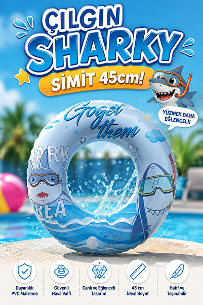 craftivio Children's Swim Ring with Crazy Shark and Cute Rabbit Design 45 cm ...