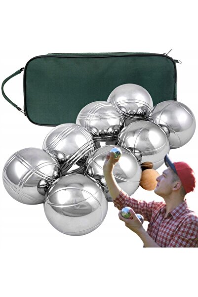 Mardil Set de mingi de bocce, 8 mingi din oțel cromat de 72 mm, joc de exteri...