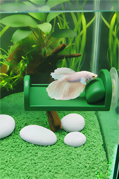 Akvaryum Beta Dinlenme Alanı ⬢ Mini Yastıklı Yatak ⬢ Beta Halfmoon , Erkek ve...