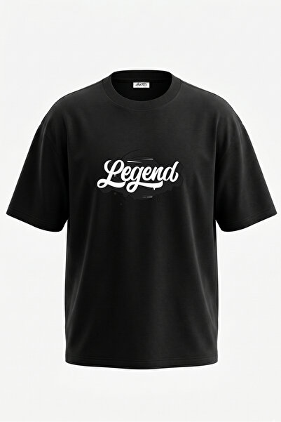 Anetos Graffiti Legend Design, pamučna crna oversize majica sa zadnjim printom