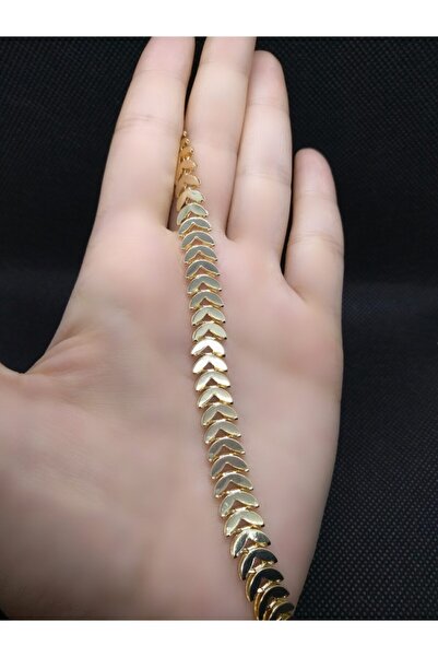 OGHAMAY Fishbone Flat Gold Plated Imprint Bracelet