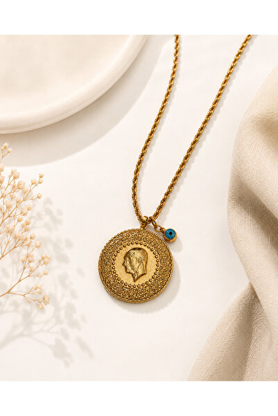 Generic Brand Half Gold Model Design Steel Necklace