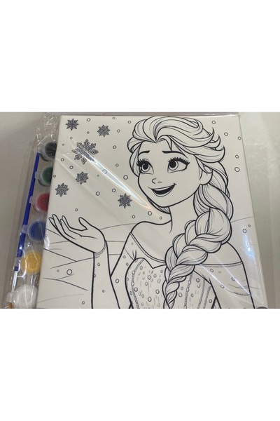 StickerAVM Karlar Ülkesi Elsa Çocuk Tuval Boyama Seti Eğitici Sanat Etkinliği...