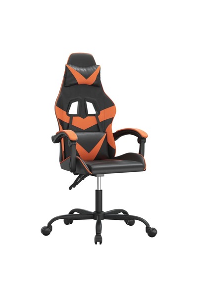 vidaxl Scaun de gaming pivotant, negru și portocaliu, piele ecologică