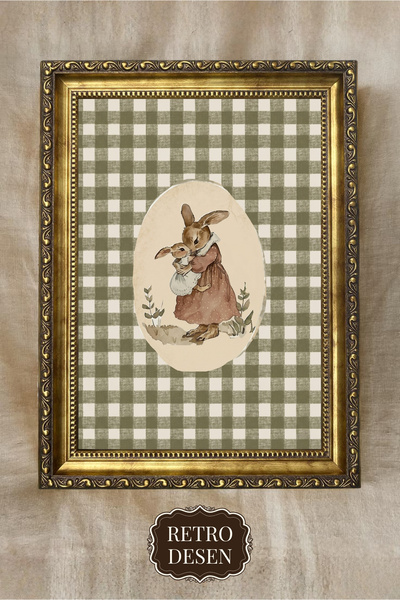 Retro Çerçeveli Çocuk Odası Tablosu, Vintage Bebek Odası Tablosu, Çocuk Odası...