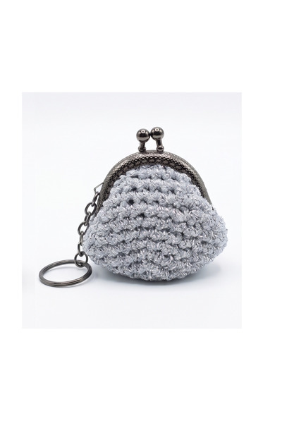 JADDA Handmade Daily Knitted Wallet Lollipop Silvery Gray