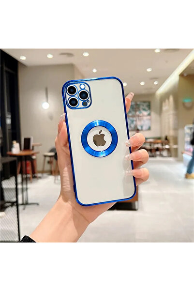 Zebana Apple iPhone 14 Pro Max Glint Silikon Kılıf - Mavi