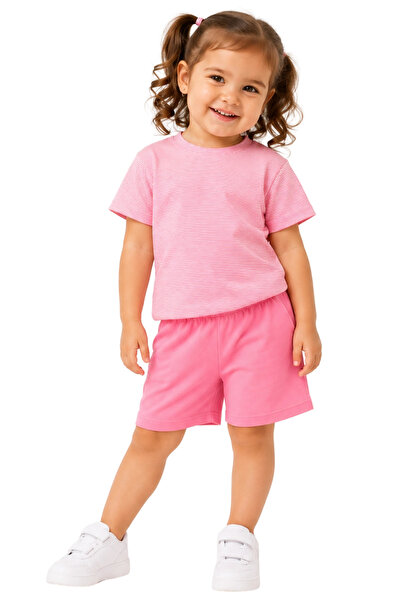 Divonette Komplet kratkih lycra hlača za devojčice, set za bebe i decu, ružič...