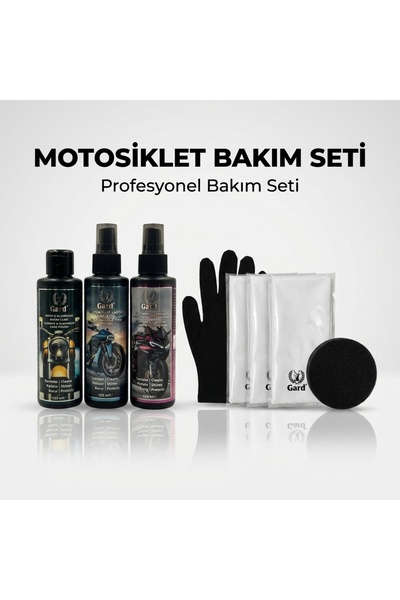 Gard Motosiklet Bakım Seti - Krom & Alüminyum Cilası, Grenaj & Plastik Losyon...
