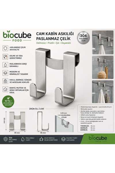 Orianna Design 304 paslanmaz çelik cam kabin askılığı delmesiz duşakabin havl...
