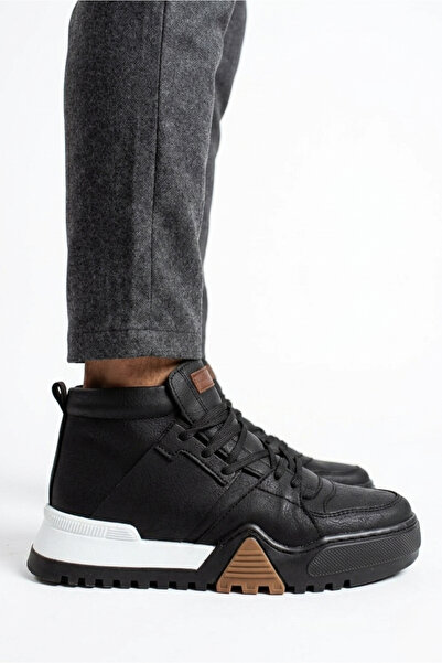 Zerenyus Zrc057 Premium Ghost Line Special Design Men's Boots Black White