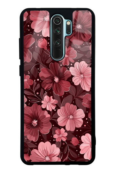 Spoyi Xiaomi Redmi Note 8 Pro Velvet Burgundy Tasarımlı Glossy Telefon Kılıfı