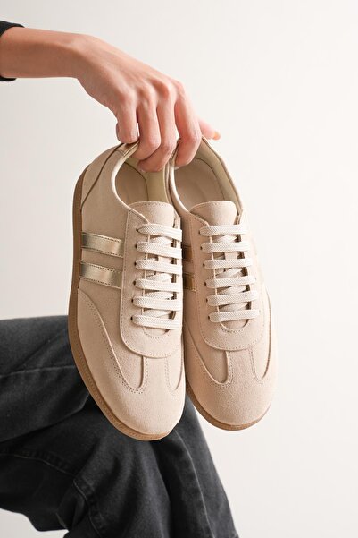 SANLORD AYAKKABI Hakiki Süet Deri Kadın Retro Sneaker Günlük Rahat Spor Ayakkabı