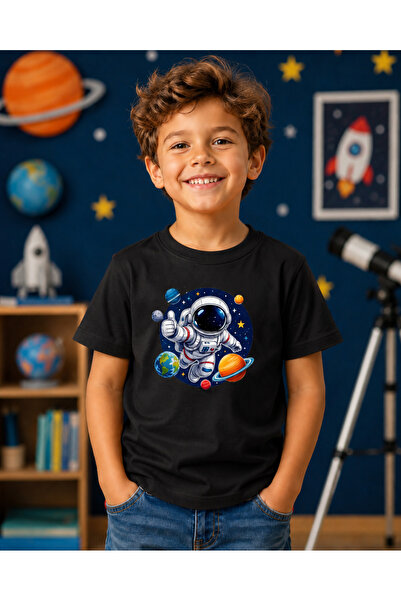 remonz Dječja majica sa kratkim rukavima i printom svemirskog astronauta