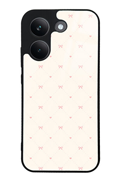 Spoyi Xiaomi Poco X8 Pro Cream Pink Coquette Pattern Tasarımlı Glossy Telefon...