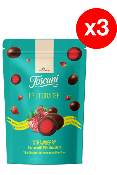 vit'love toscani Toscani Premium Dragee cu Fructe – Căpșuni Liofilizate Învel...