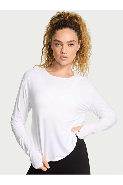 Victoria's Secret VSX Dökümlü Uzun Kollu Sırtı Açık Tişört