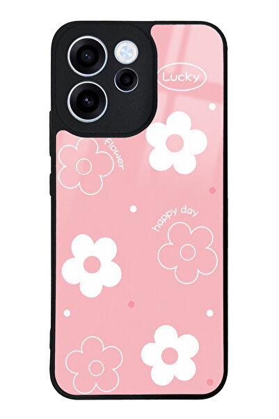 Spoyi Oppo Reno 15F Pink Lucky Happy Day Tasarımlı Glossy Telefon Kılıfı