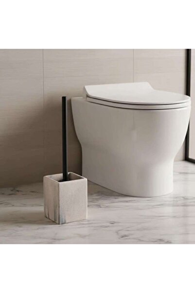 PAN HOME Mist Toilet Brush Holder 9.8x9.8x37cm - Beige