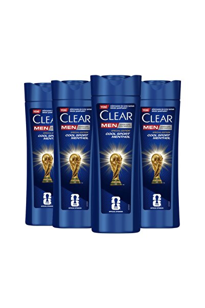 Clear Men Kepeğe Karşı Etkili Şampuan Cool Sport Menthol 350 ml x4